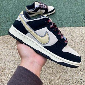 Nike Dunk Low LX x Black Suede Team Gold Sneakers